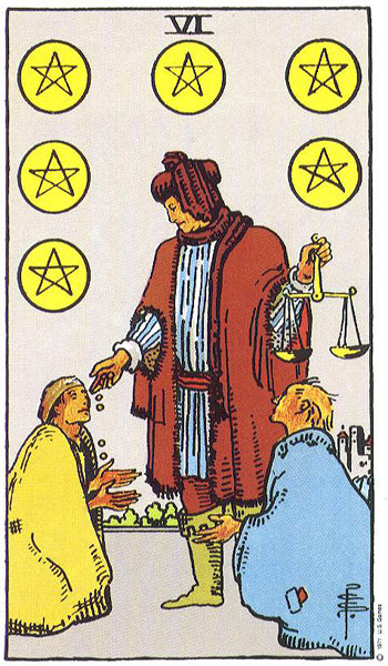 six pentacles